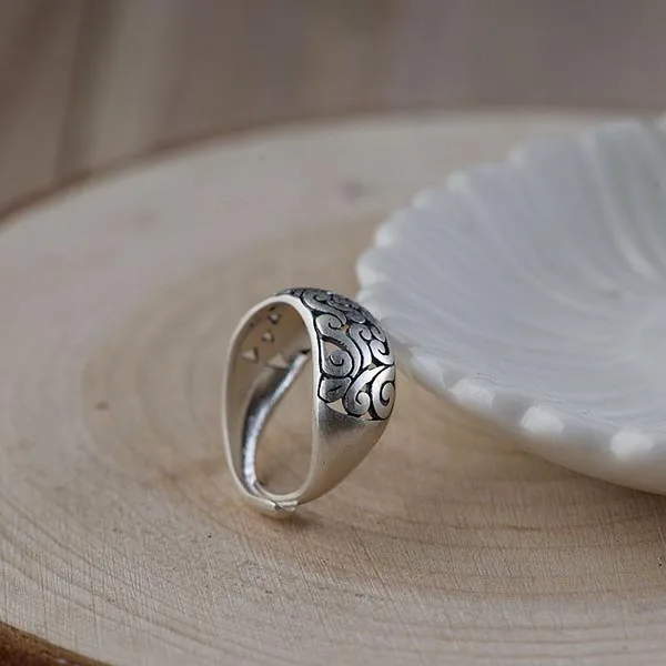 b(adjustable) BALMORA, 990 чистое серебро, ажурный цветок, изменяемые размеры, кольца для женщин, подарок для девушек, вечерние кольца, винтажное модное ювелирное изделие, Anillos SY20428 - Цвет основного камня: b(adjustable)