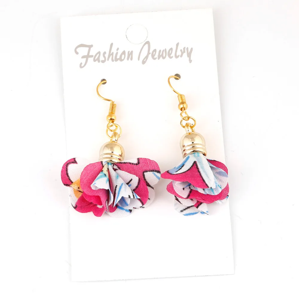 10pcs/lot 30mm Gold Color Fabric Flower Tassel For Keychain Cellphone Straps Jewelry DIY Earrings Finding | Украшения и