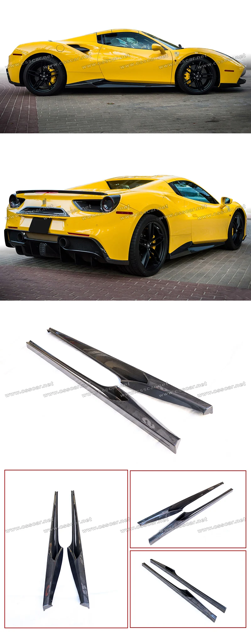 Для 15-17 Ferrari 488 N стиль передний задний бампер спойлер диффузор боковая юбка настоящий карбоновый волоконный кузов наборы автомобильные аксессуары