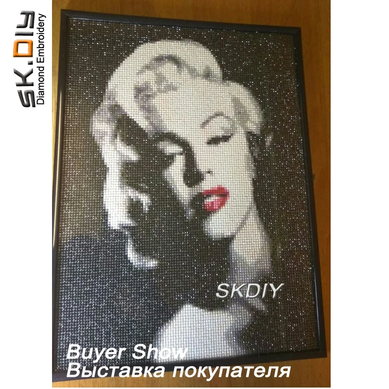 SK 5D алмазов картина вышивки крестом красные губы Мэрилин Монро DIY Полный Алмазная