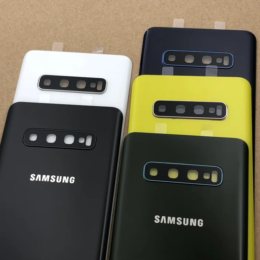 Для SAMSUNG Galaxy S10 G973F S10 Plus G975F Задняя стеклянная крышка батарейного отсека задняя дверь чехол для SAMSUNG S10 S10+ Задняя стеклянная крышка