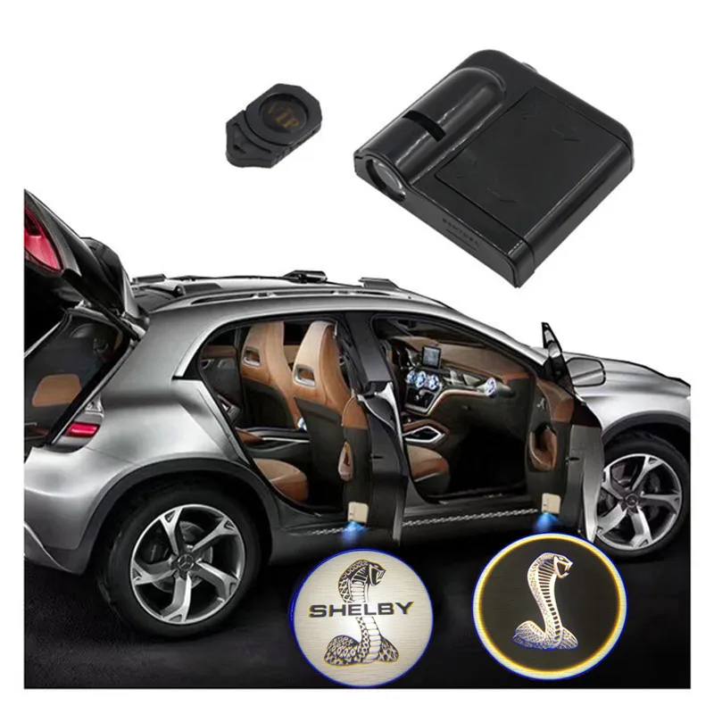 2 шт. Светодиодные Автомобильные двери Добро пожаловать Кобра Змея логотип свет