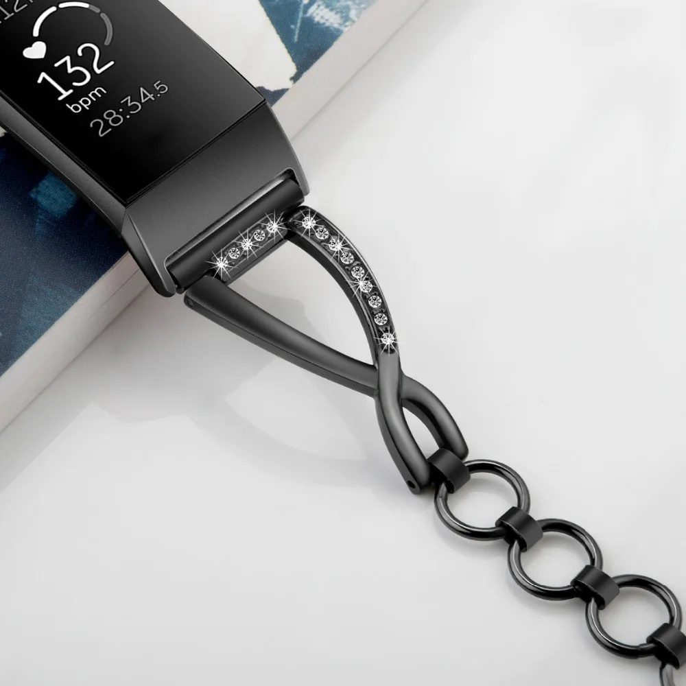 Новые часы полосы для Fitbit Charge 3 полосы из нержавеющей стали металлический ремешок на руку женские ювелирные изделия маленький большой браслет для зарядки 3