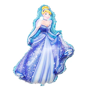 cinderella 93*55 см Замороженные вечерние фольгированные воздушные шары принцессы Эльзы для дня рождения, украшения для девочек, детские игрушки, гелиевые воздушные шары, balony globos - Цвет: cinderella