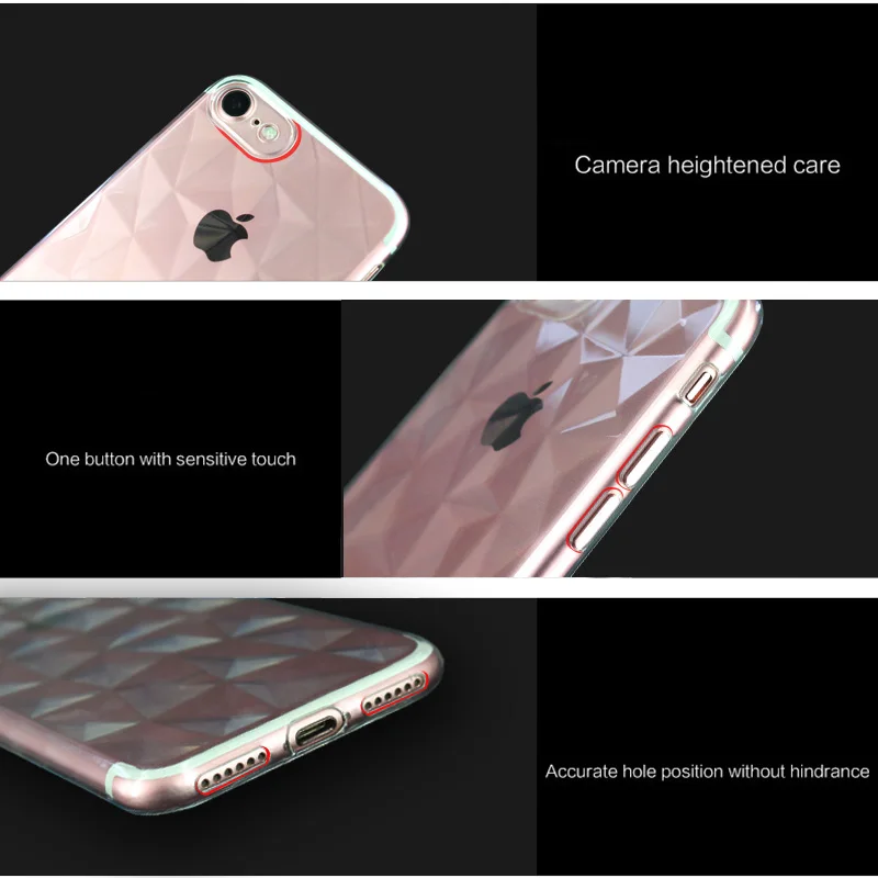 JONSNOW ТПУ чехол для iPhone X ультра тонкий мягкий силиконовый ромба Защитная крышка 6