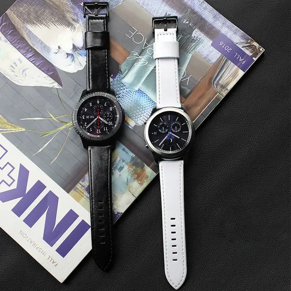 Ремешок кожаный для наручных часов браслет Samsung Galaxy Watch 46 мм Gear S3 Huawei GT Amazfit 2 22