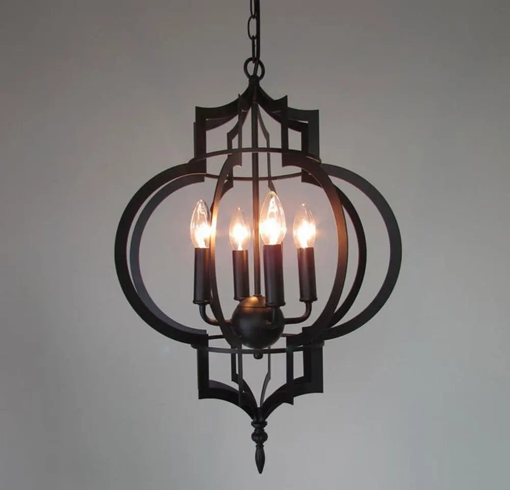 Рабочая лампа в стиле лофт металлическая Подвесная виде птичьей клетки с