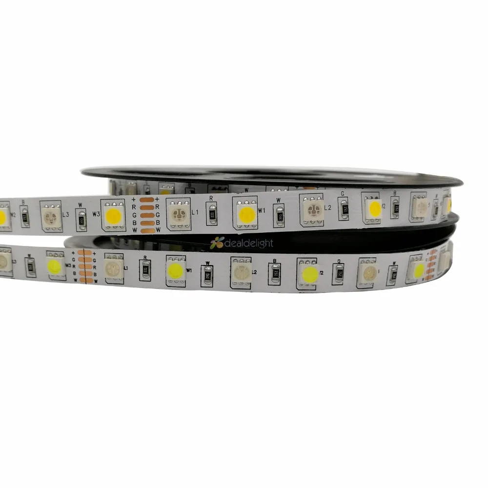 RGBW Светодиодная лента 5 м DC12V 60 Светодиодный/М 5050 RGB+ теплый белый или холодный белый Светодиодный свет IP20/IP65/IP67 водонепроницаемый