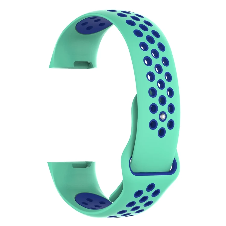 Teal Blue Силиконовый ремешок для Fitbit Charge 3 фитнес-трекер спортивные Smartwatch двойной цвет пористые дышащие часы - Цвет: Teal Blue