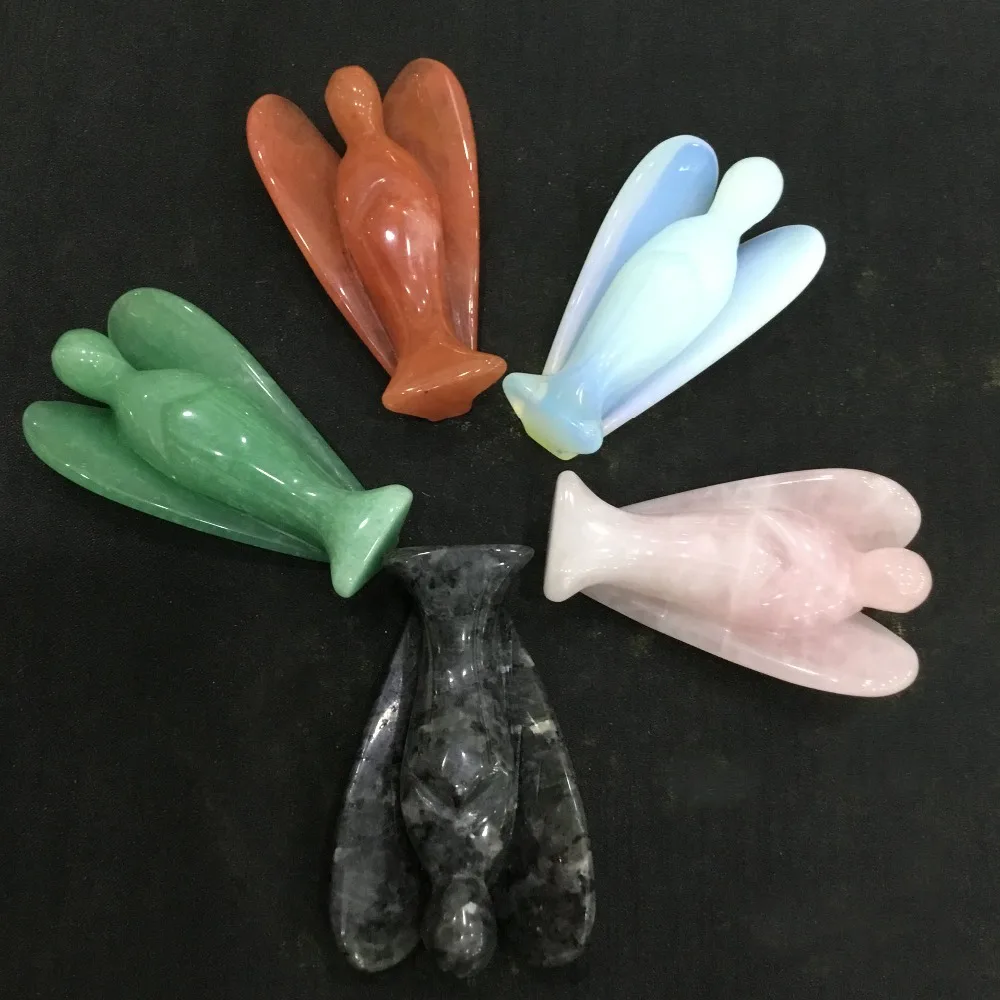 

Natural Hand Carved angels natural mineral Crystal Angel Figurines