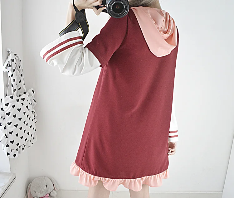 Инструмент для рисования Женское зимнее платье Atumun с капюшоном Harajuku свободное
