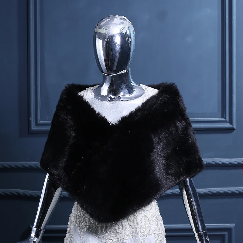 Коричневая/желтая/красная/зеленая/Черная Женская шаль из искусственного меха