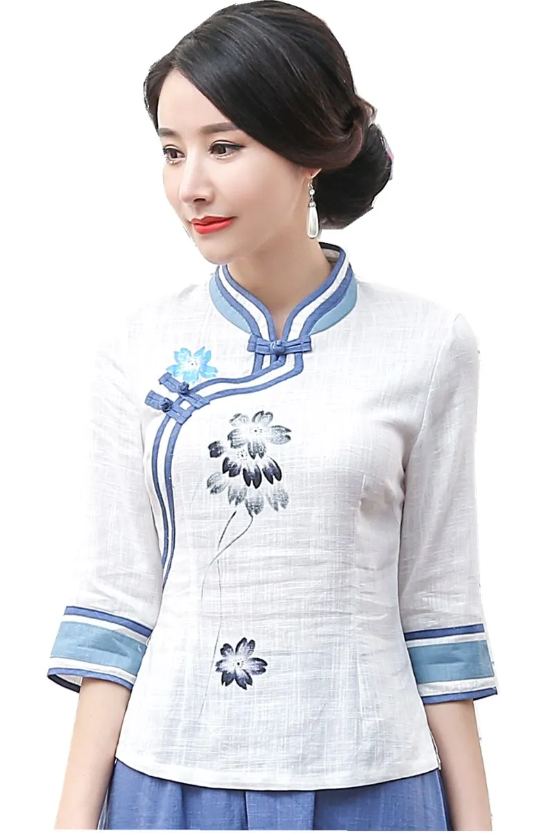 Шанхай история новая распродажа Чонсам с коротким рукавом Топ Традиционный