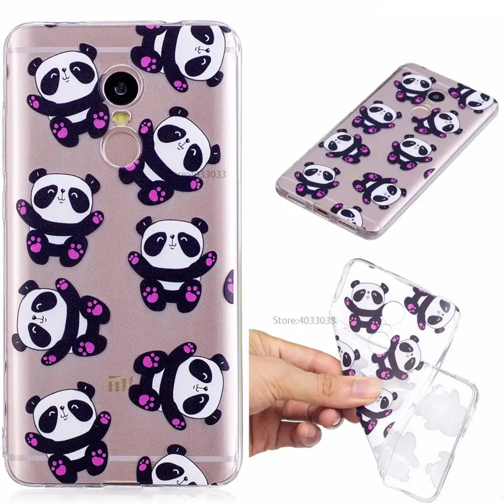 Soft TPU Case for Xiaomi Redmi Note 4 Note4 Transparent Patterned Silicone Cover Phone Red mi |