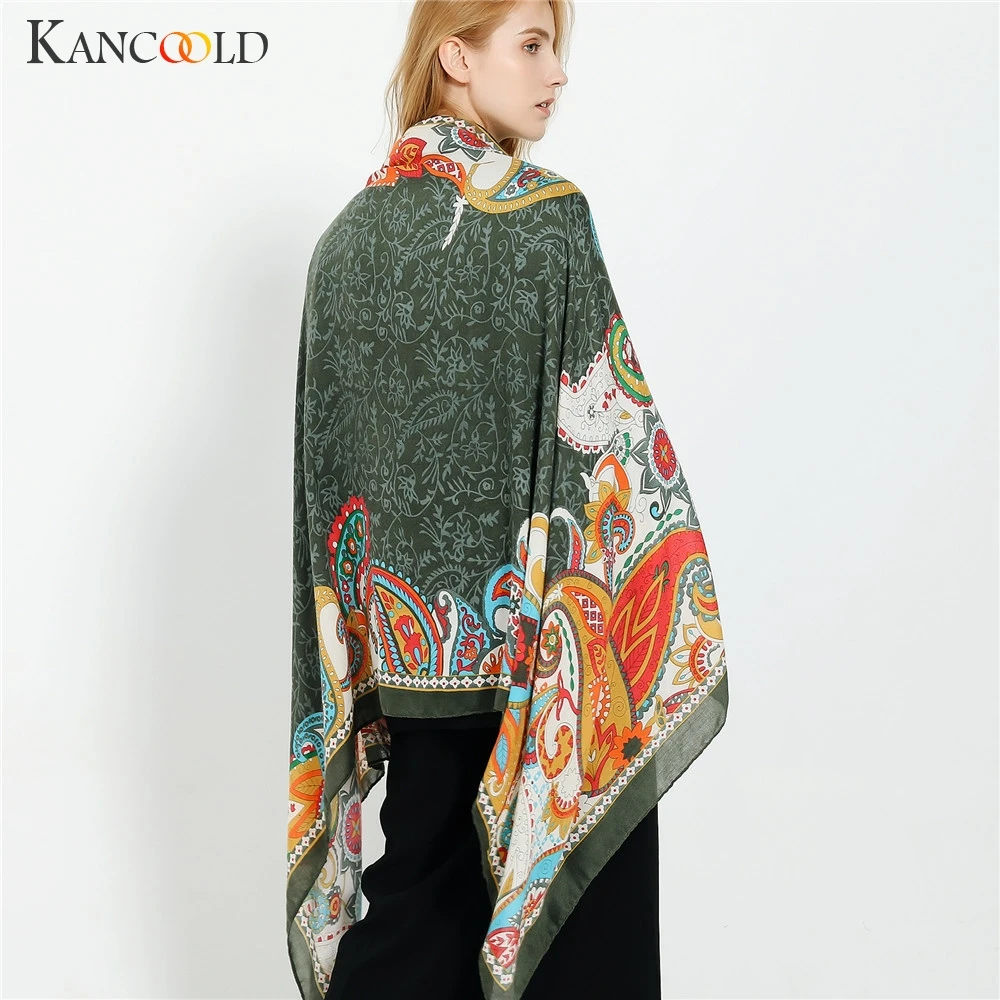 KANCOOLD шарф женский модный легкий шарф с цветочным узором хлопковый длинный шарф с кисточками высококачественный Женский шарф 2018Nov8