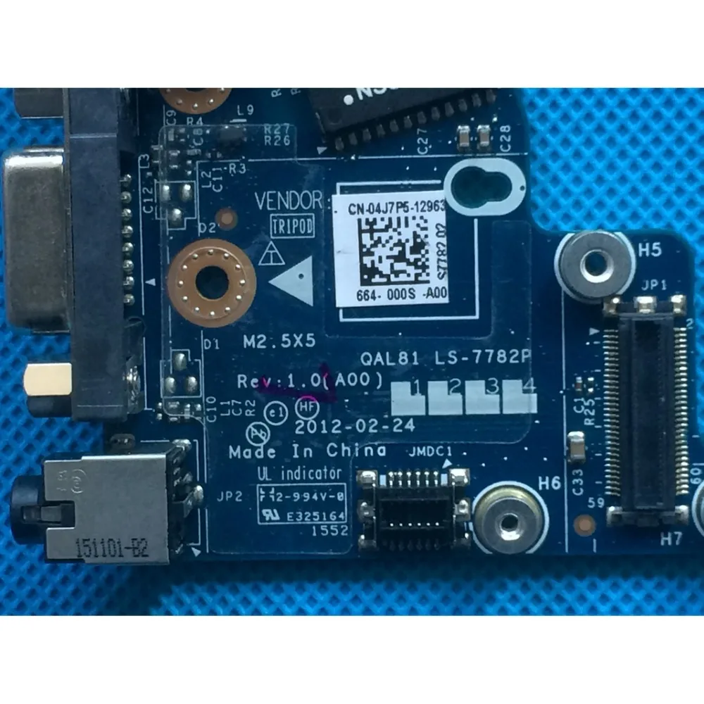 Новая VGA/USB/RJ 45 порт IO монтажная плата 4J7P5/04J7P5/CN 04J7P5/QAL81 LS 7782P для Dell E6430 дискретный