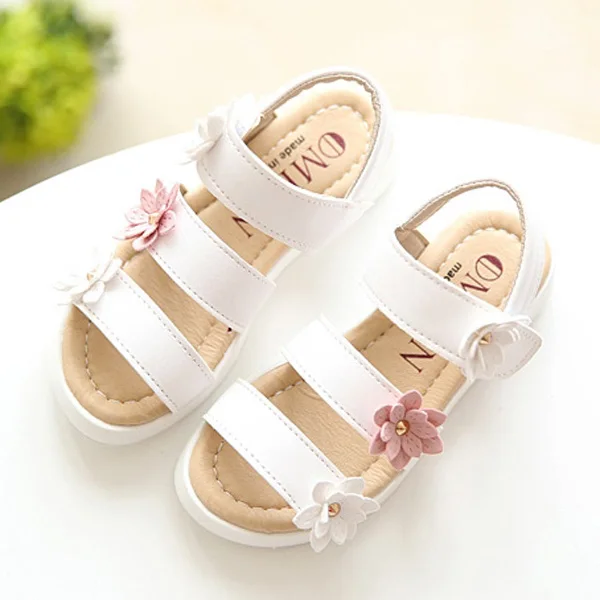Детские сандалии с тремя цветами для девочек Летняя обувь принцессы малышей из