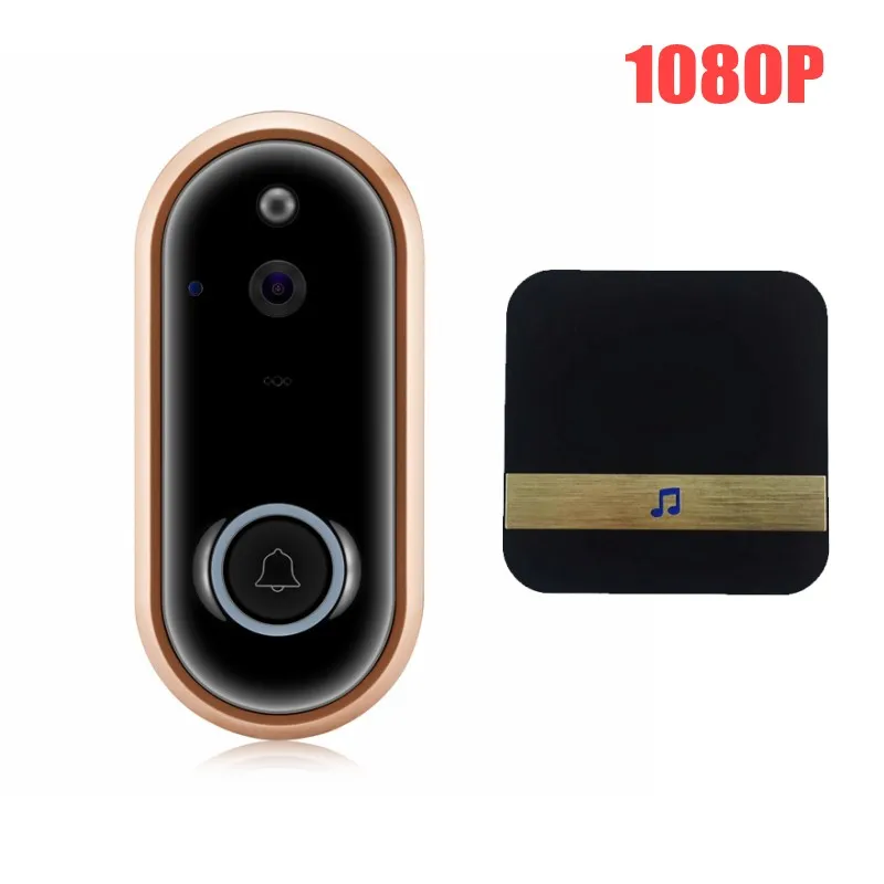 1080P with Chime Умный видео дверной звонок WiFi визуальный домофон M6 1080P беспроводная камера безопасности низкое энергопотребление удаленный мониторинг - Цвет: 1080P with Chime