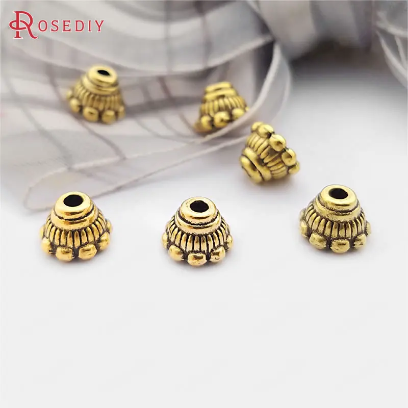 Antique Gold 26931) 100 шт 7x5 мм, высота: 5 мм Античные бусины из серебряного цинкового сплава Diy ювелирные изделия аксессуары оптом - Цвет: Antique Gold