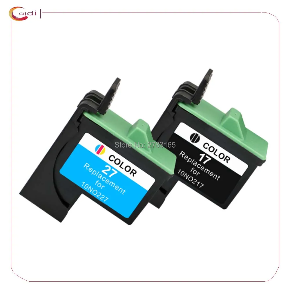 2 шт. совместим с Lexmark 17 27 черный и цветной для Lexmark17 i3 X1100 X1150 X1270 X2250 X75 Z13 Z23 Z34 Z515