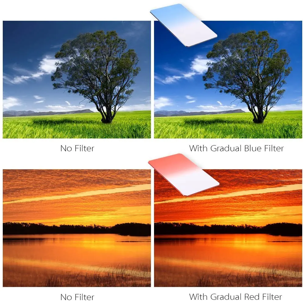 

Colored Light Filters 21in1 Square Gradual ND Color Filter Kit Metal Rings Filter Holder For Canon Camera Cokin P Series