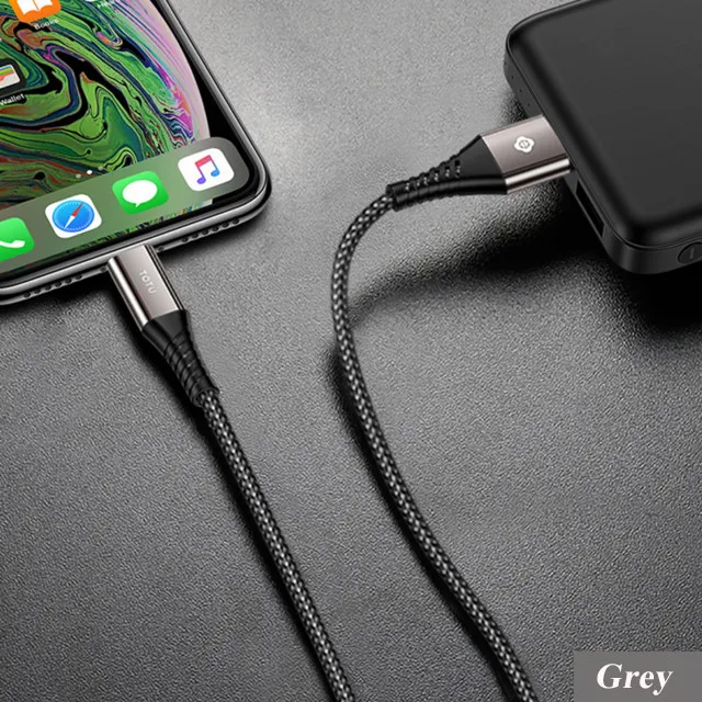 Для iPhone Xr XS Max X 8 7 6 6S 5 5S USB кабель 2.4A Быстрая зарядка зарядное устройство кабель для передачи данных для Apple/Lightning/iPhone кабель короткий шнур - Цвет: Black Grey