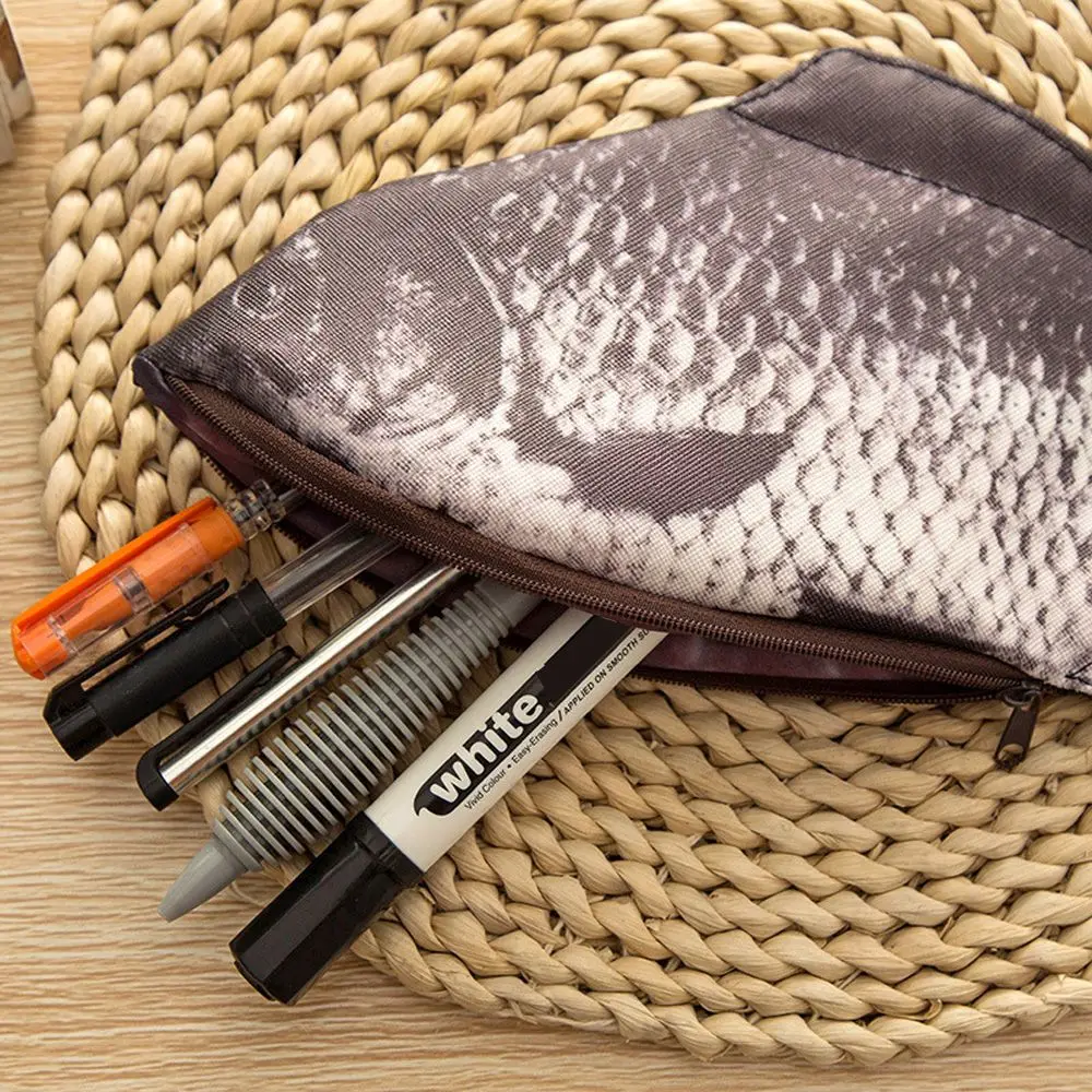 1 шт. чехол карандаш на молнии в форме рыбы большая емкость сумка для ручки