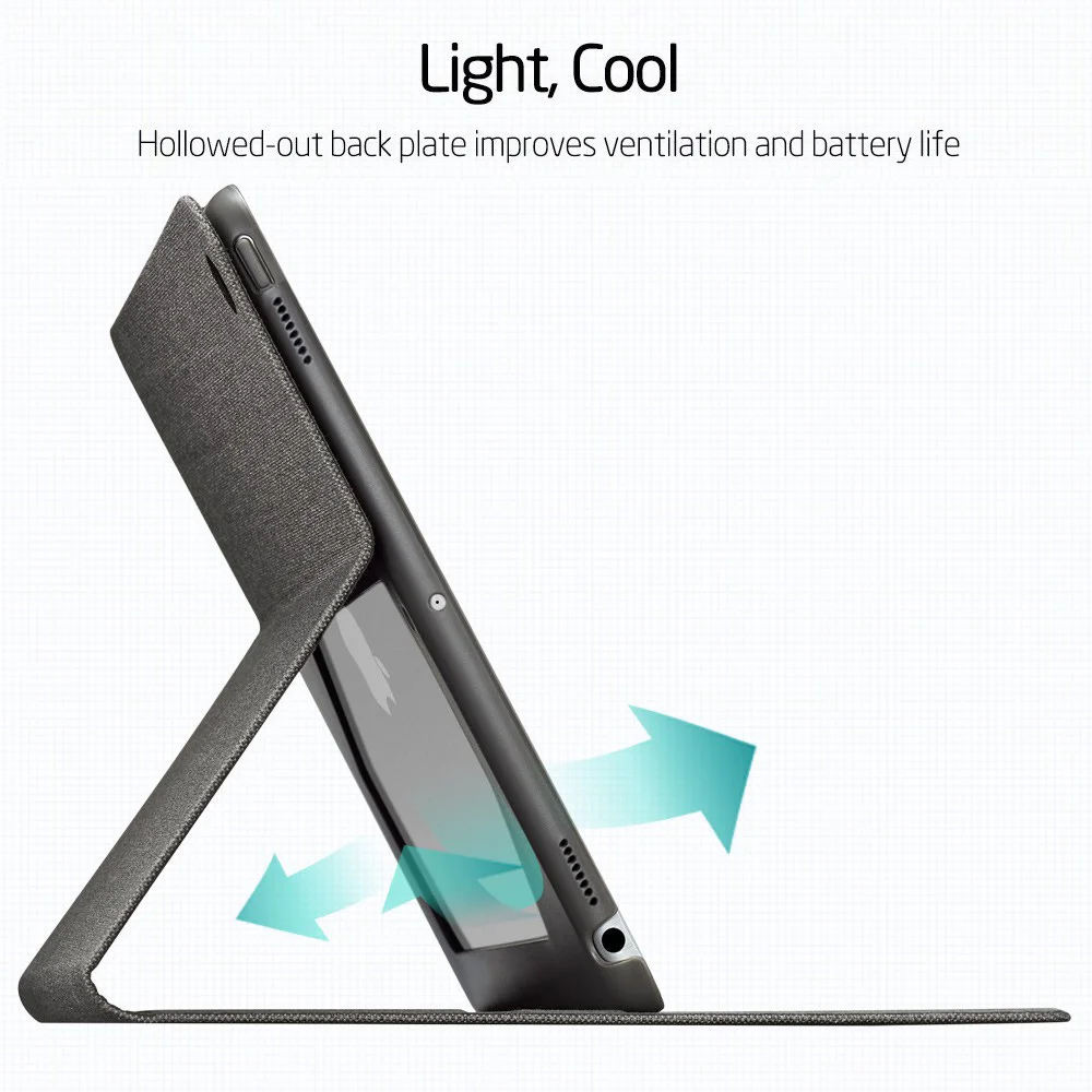 ESR Чехол для iPad Pro 10,5 из простой ткани Оксфорд из искусственной кожи Smart Cover Folio Stand Повседневный Стильный чехол для iPad Pro 10,5 дюймов