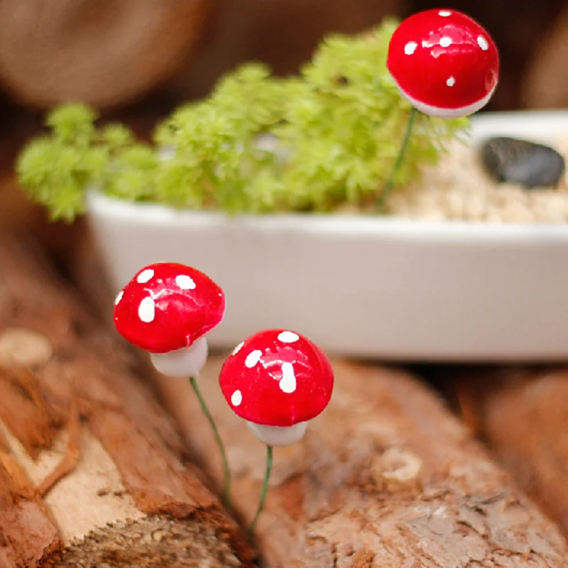 30 шт. милые украшения из смолы миниатюрные точечные грибы красная фея