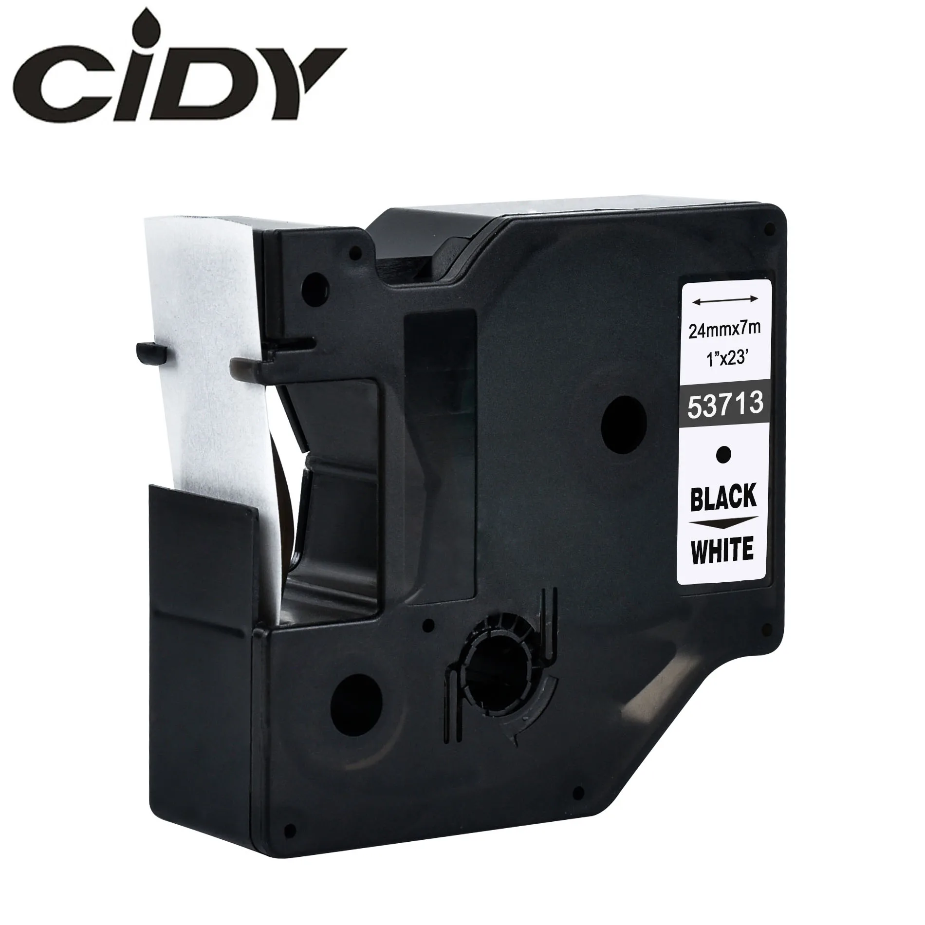 Этикетка CIDY 1 шт. 53713 53718 53710 Совместимость 24 мм черный на белом фоне Dymo D1 ленты с лейблом для маркировочный принтер Dymo LM160 LM280 210 Dymo PNP - Цвет: black on white