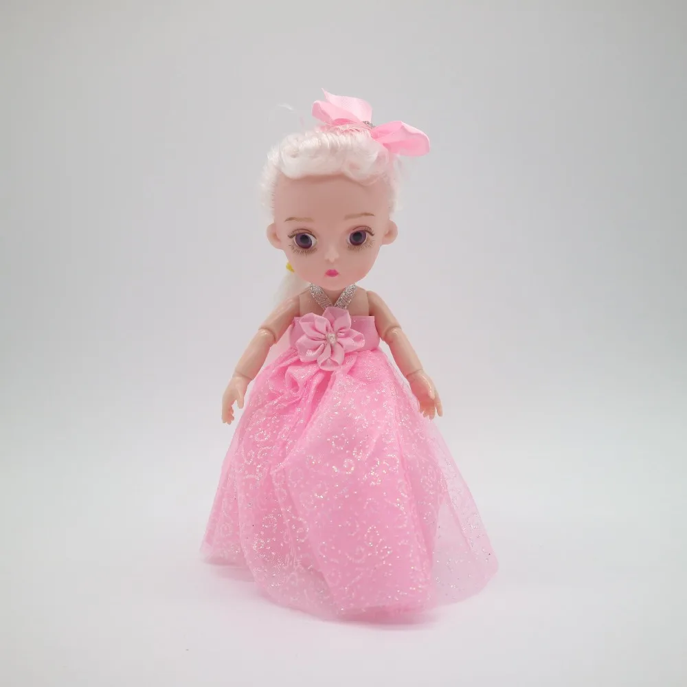 Маленькая кукла принцессы 1/8 Милая bjd 1/8 шарнирное тело 3D глаз пластиковая кукла подходит для 1 \ 8 парик лицо может DIY окружность головы 14 см