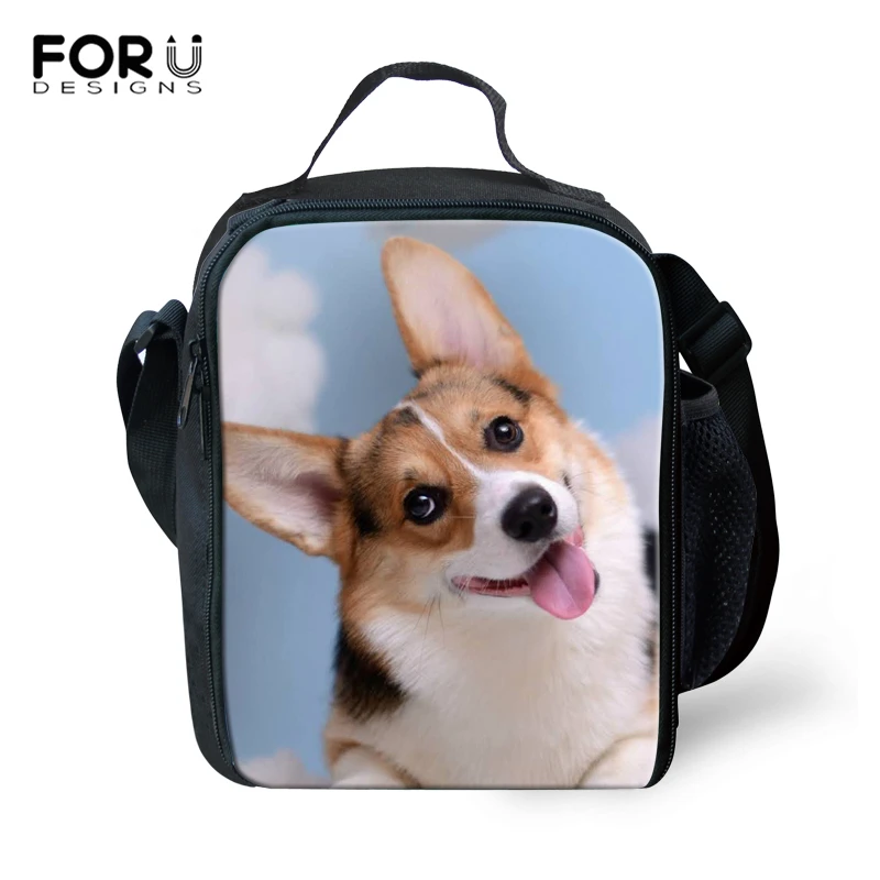 

FORUDESIGNS Corgi Pattern Lunch Bag For Kids 2018 Thermal Insulated Lunchbag For Children School Girls Lunchbox Food Picnic Bag