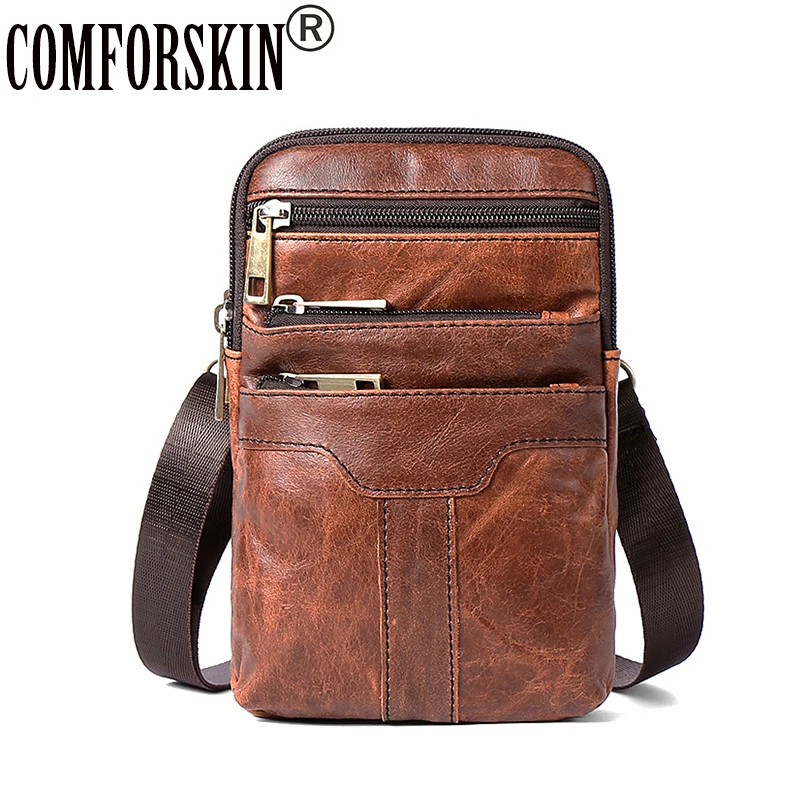 Сумка мессенджер COMFORSKIN Мужская из коровьей кожи вместительная 100%| |