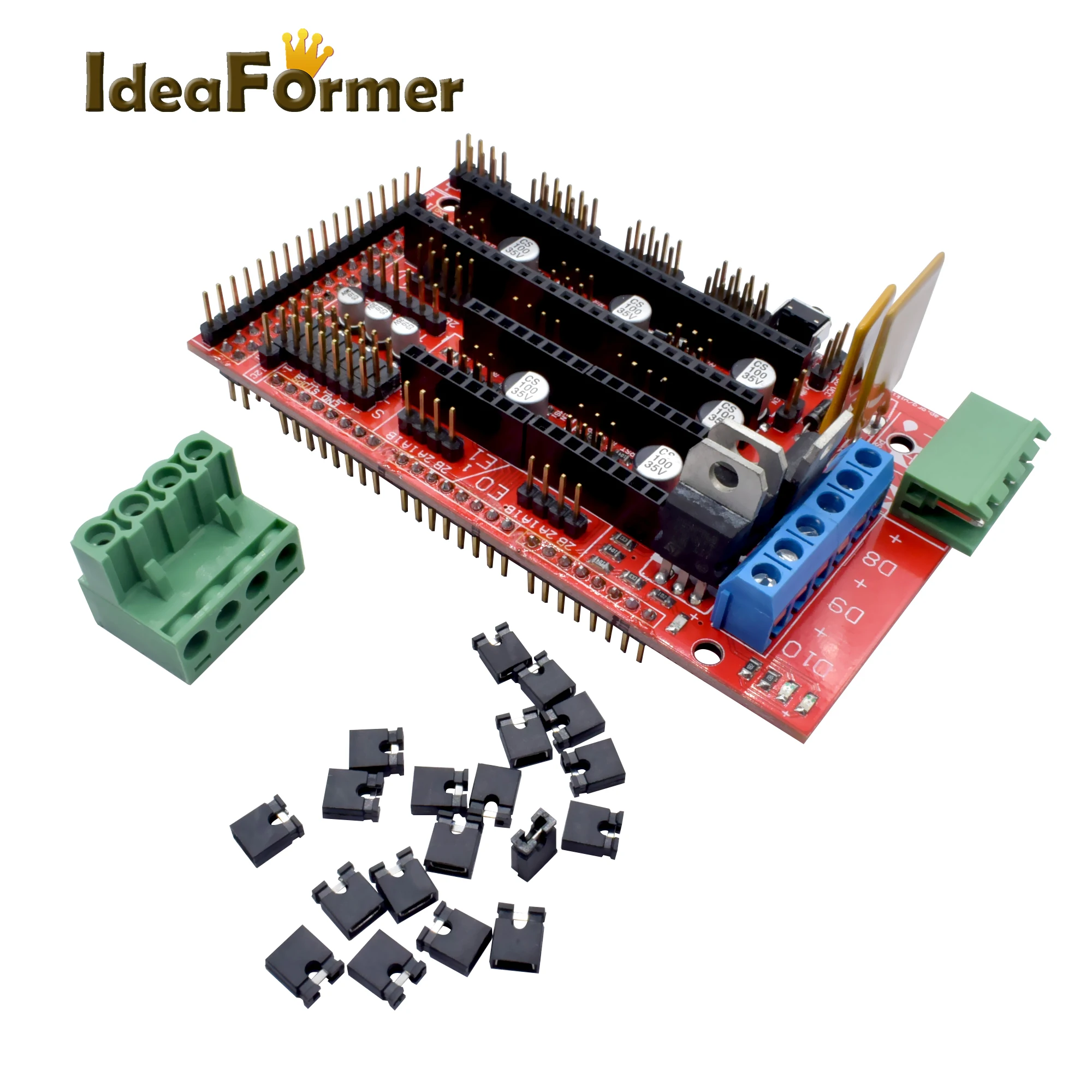 

RAMPS 1.4 Control Board Panel Part Motherboard 3D Printers Parts Shield Red Black Ramps1.4 Boards Accessories