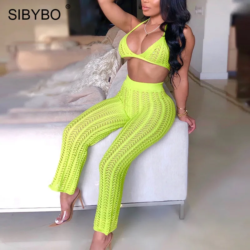 Женский трикотажный комплект из двух предметов Sibybo летний укороченный топ с