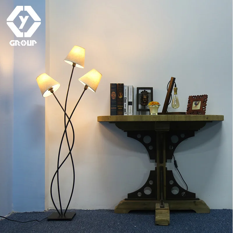 OYGROUP 3 Heads Modern Floor Lamp Contemporary Stylish Elegance in an Antique Finish Beige Lampshade Lighting for Living Room| |