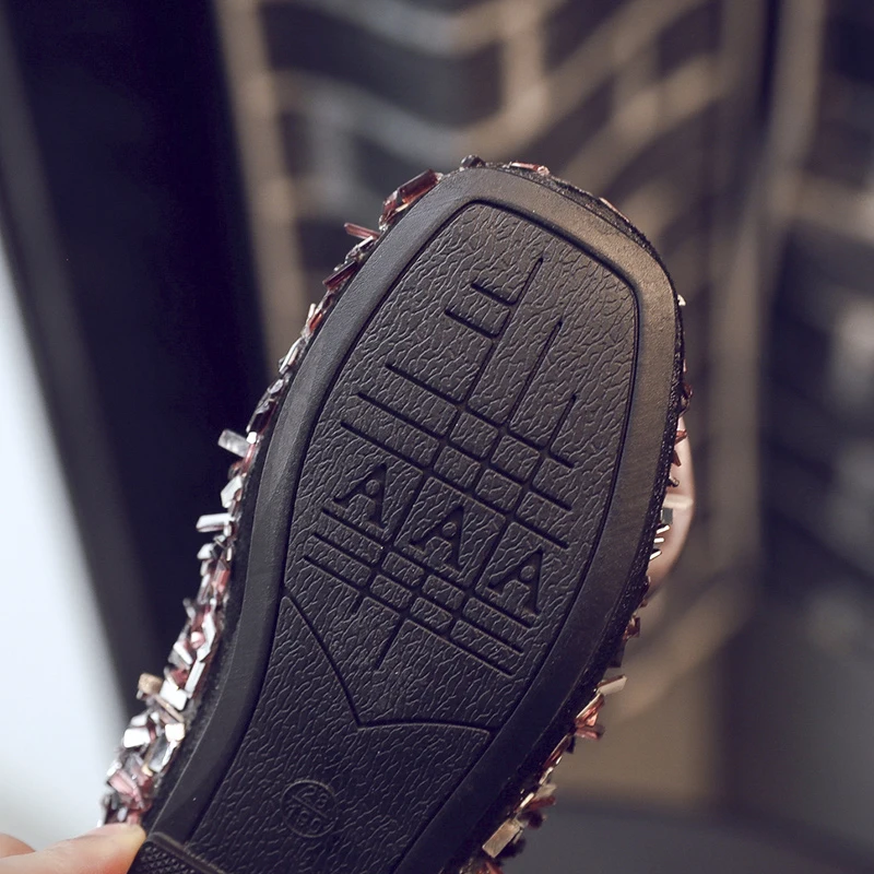 Новый осенний лук обувь для девочек из бисера Мэри Джейн Туфли без каблуков со