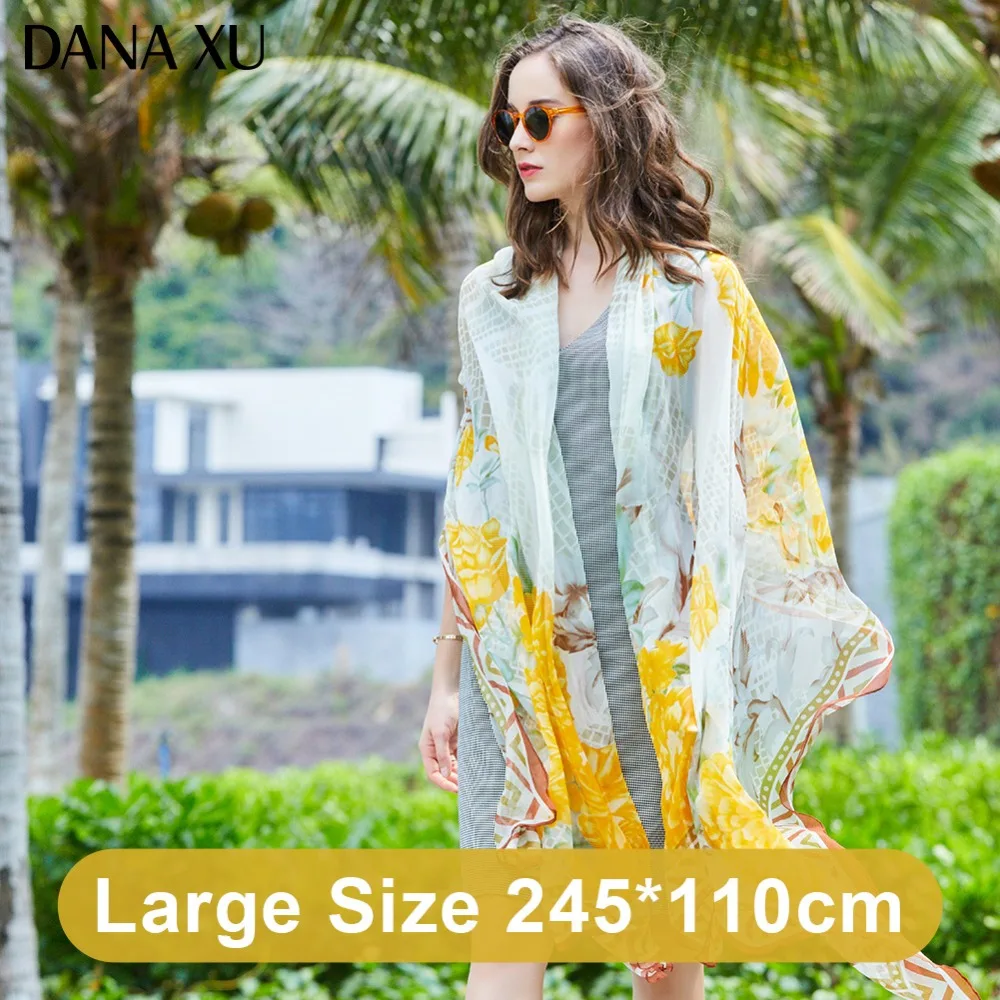 Длинный шелковый шарф 2019 роскошный брендовый новый дизайн пляжное одеяло шаль