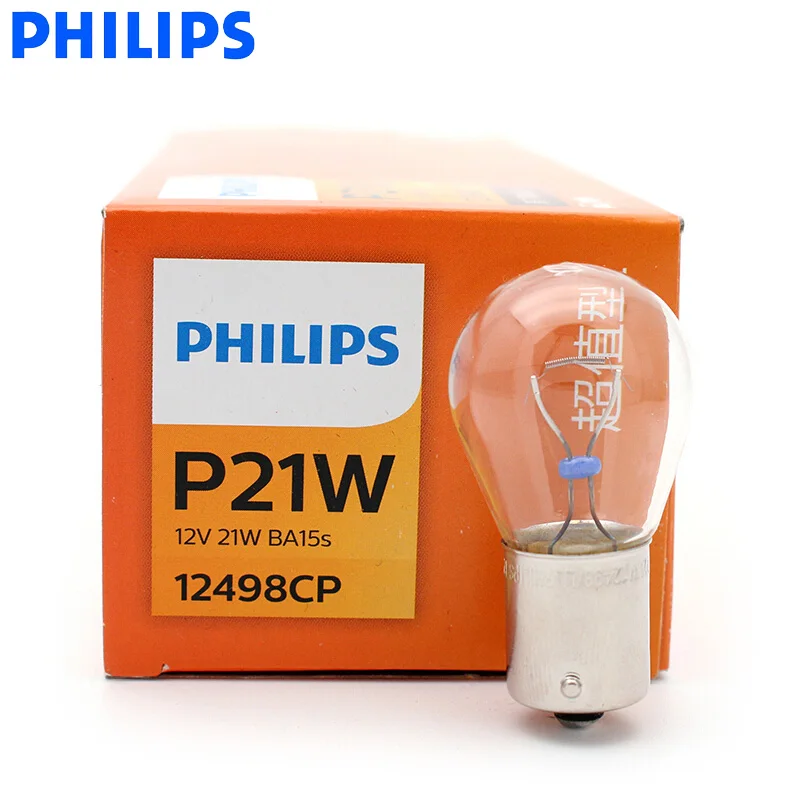 10 шт. Philips P21W S25 12 в 21 Вт BA15s Стандартный светильник сигнала поворота внутренний светильник стоп-сигнал противотуманный светильник 12498CP