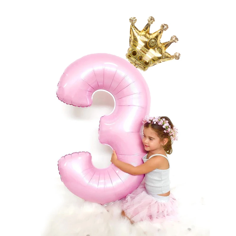 

32 Inch Big Gold Silver Rose Gold Number Balloons rose Gold Silver 0-9 Birthday Wedding Engagement Party Decor crown Digit