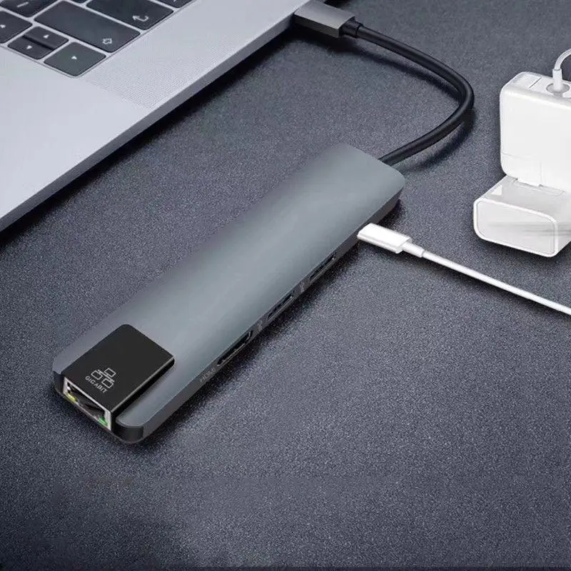 BEESCLOVER Rj45 Lan адаптер 5 в 1 концентратор USB Type C для MacBook 5 в 1 концентратор USB Type C HDMI 4 к USB C концентратор для Gigabit Ethernet r25