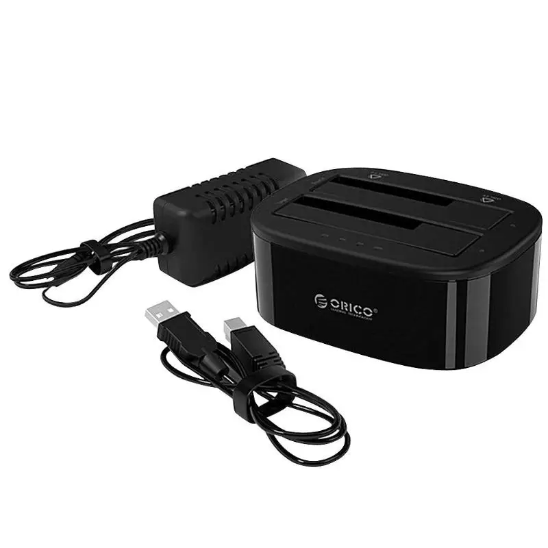 ORICO 2,5 3,5 дюймовый док-станция для жесткого диска USB3.0 1 к 1 клон Dual-bay HDD и SSD жесткий диск Док-станция-черный(6228US3-C
