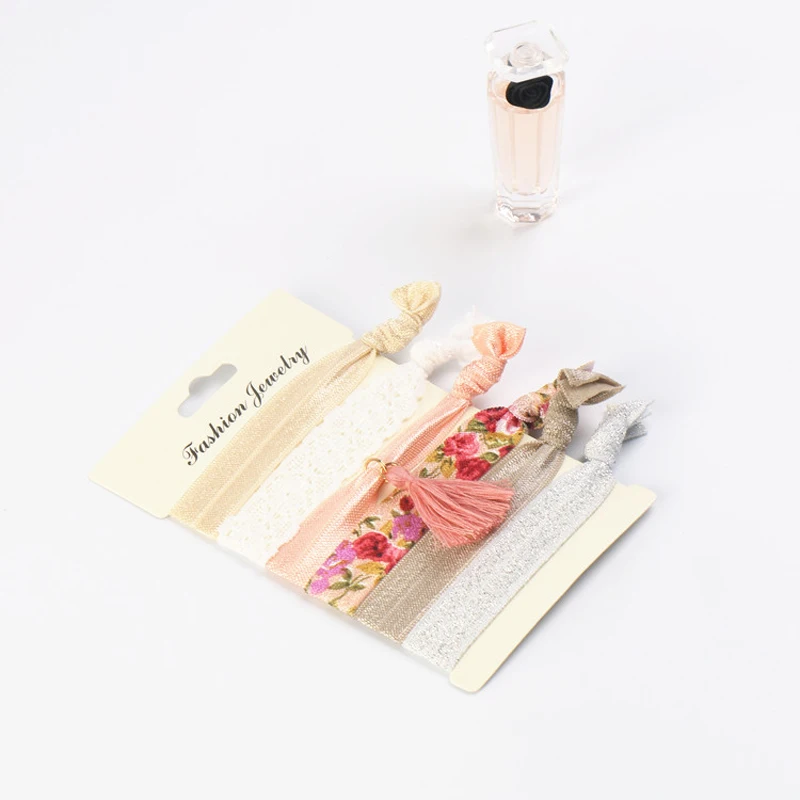 Женская сатиновая лента с кисточками повязка на голову узлом резинка для волос