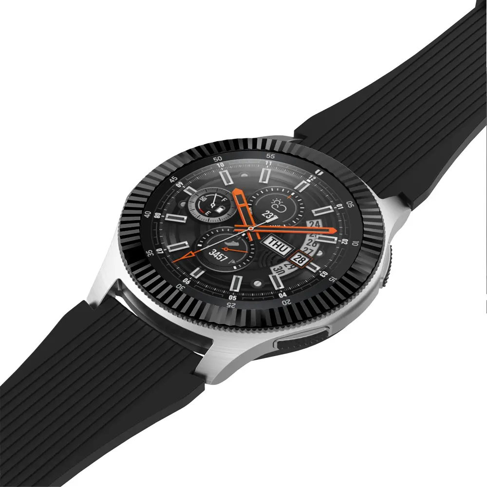 Замена Смарт-часы аксессуары для samsung Galaxy Watch 42 мм/46 мм, драгоценный камень кольцо клеющаяся крышка против царапин Металл для шестерни S3