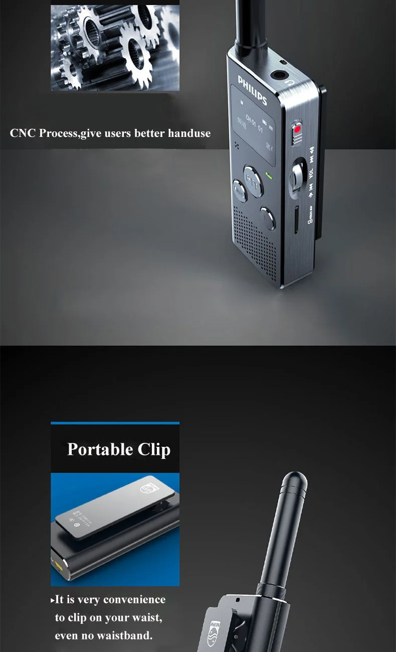 Портативная портативная рация Philips Handy 20CH двухсторонняя дверная рация 409 кГц-410 кГц 3 км дальность действия 2 шт