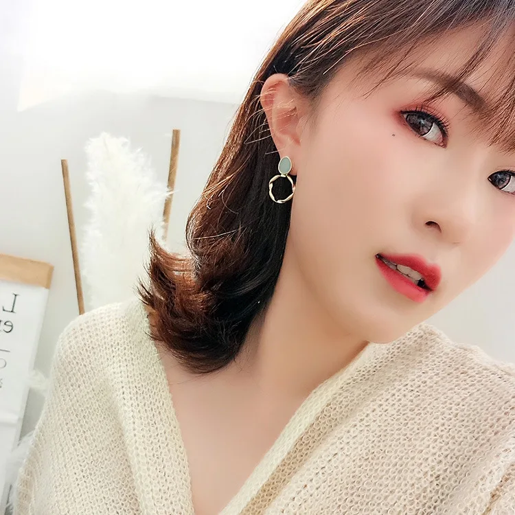 HUANZHI 2019 летнее милое Новое падения глазурь нерегулярные металлическая