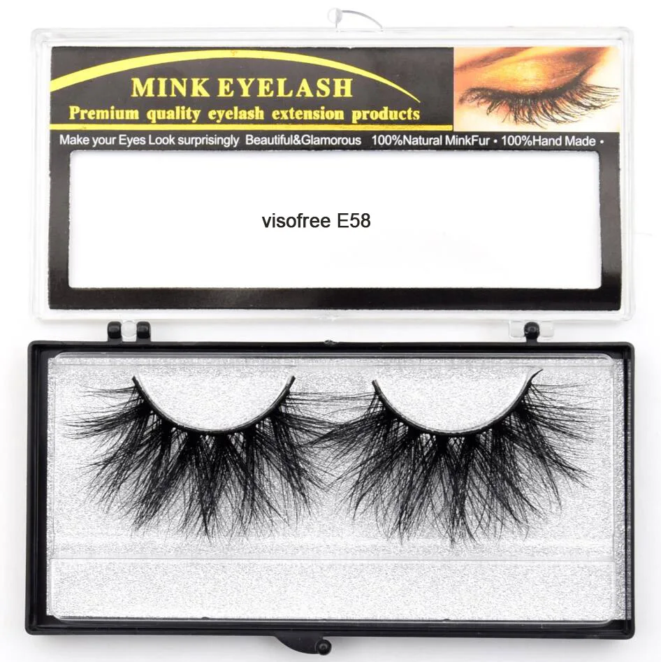 visofree E58 Visofree ресницы норковые ресницы крест-накрест пряди бескровные 3D 25 мм ресницы норковые ресницы мягкие драматические ресницы E80 макияж - Цвет: visofree E58