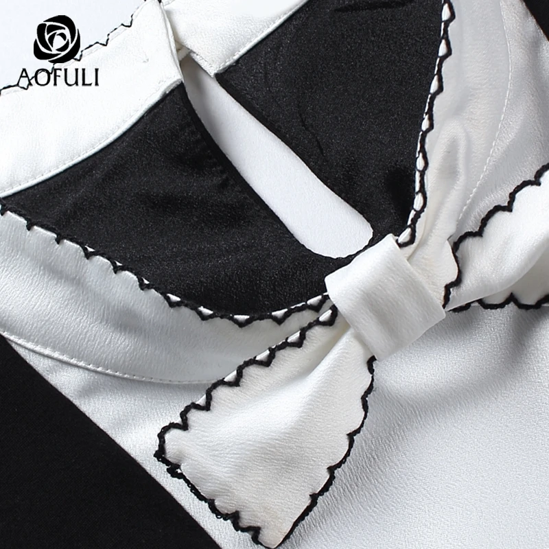 L/2XL/3XL Ретро Одри Хепберн стильный галстук бабочка платье осень зима Офисная Леди
