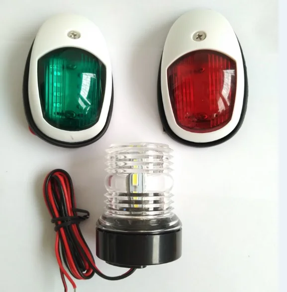 

Marine Boat Yacht Bow Navigation Light And All Round 360 Degree Light 3 PCS One Set