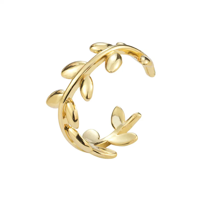 Великолепная сказка розовое золото цвет регулируемые кольца Boho витой листьев